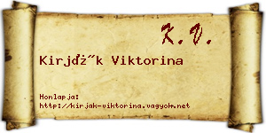 Kirják Viktorina névjegykártya